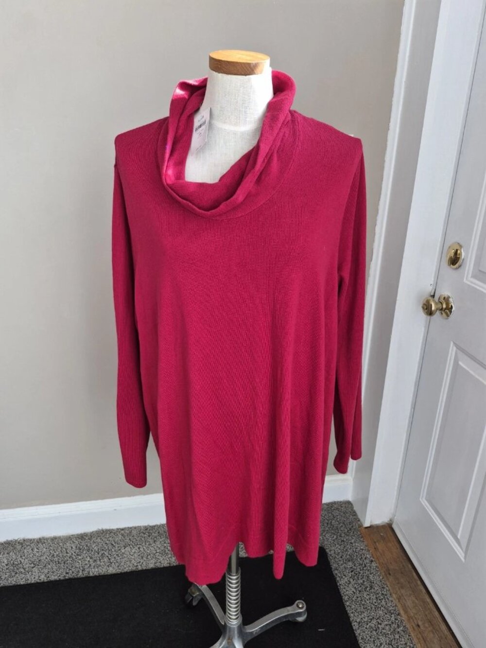 NWT $89 J Jill Women 3X Cowl Neck Sweater red Long Sleeve